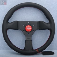 Momo Montecarlo Steering Wheel - 320mm Red Horn Red Stitching