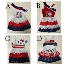 NWT - GIRL JULY 4th - 2-PC TOP AND SKIRT SET SIZE 3T, 4T and 5T
