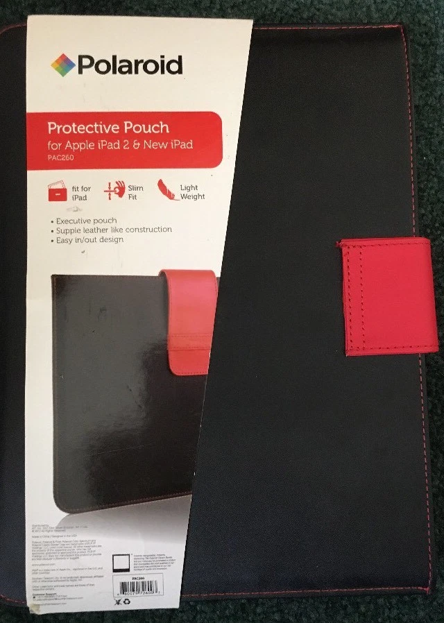 BOLSA PROTECTORA POLAROID NUEVA CON ETIQUETAS APPLE iPAD2 Y NUEVA FUNDA iPAD SLIM FIT-ROJA Foto 2 de 2
