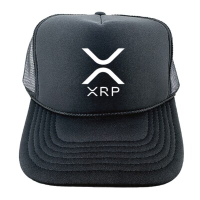 XRP Black Trucker Hat Ripple Cryptocurrency Crypto Trading Trader Gift Bitcoin