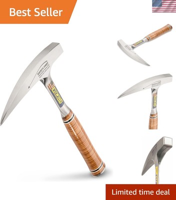 Superior American-Made Geology Hammer - 22 oz with Leather Grip & Pointed Tip