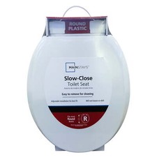 Mainstays Plastic Round Slow-Close Toilet Seat in White