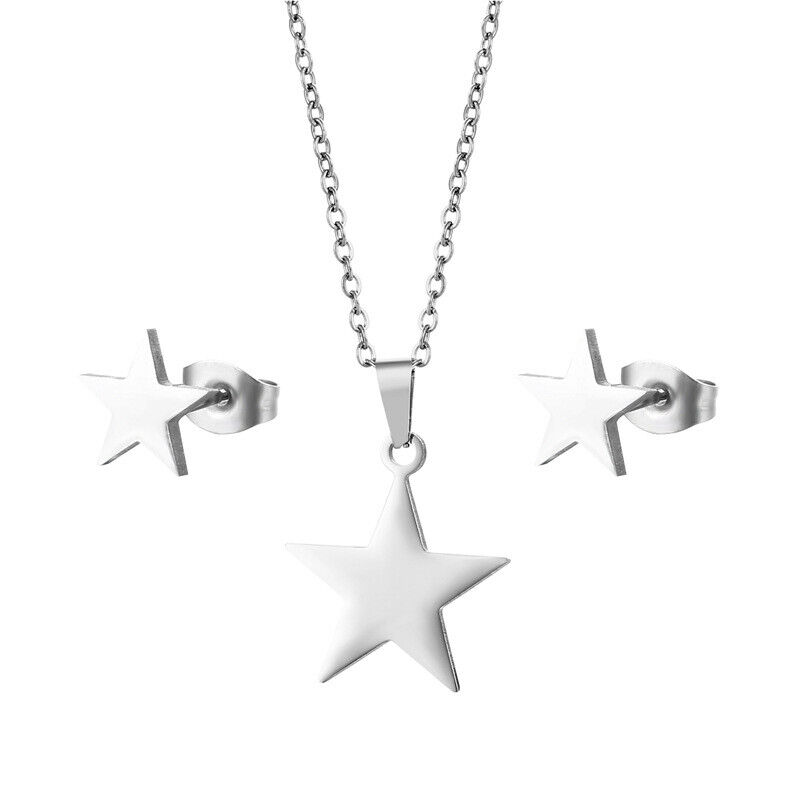 Stainless Steel Star Necklace Set