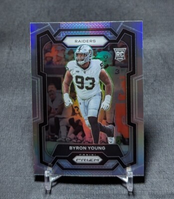 Byron Young Silver Prizm Holo Rookie RC 2023 Prizm Card #355 Las Vegas Raiders