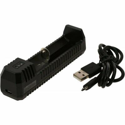 USB-Lader Nitcore UI1 für Li-Ion Akkus, Ladestrom bis zu 800mA 4,2V   Schwarz