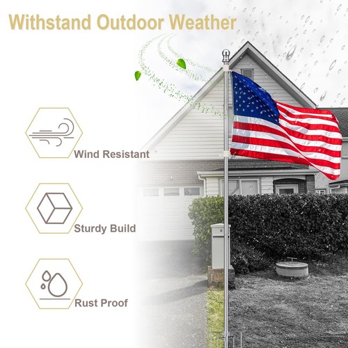 Ground flag poles for outside house 1 tangle free flag pole kit 5