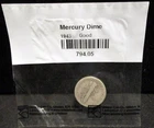1943 Mercury Silver Dime - Good -  In Littleton Cellophane