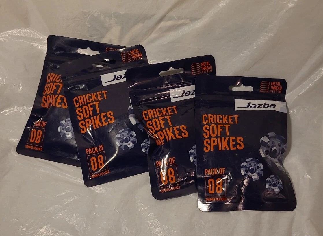 Lot of 4 packs Jazba Cricket Soft Spikes 8 each pack new factory sealed
