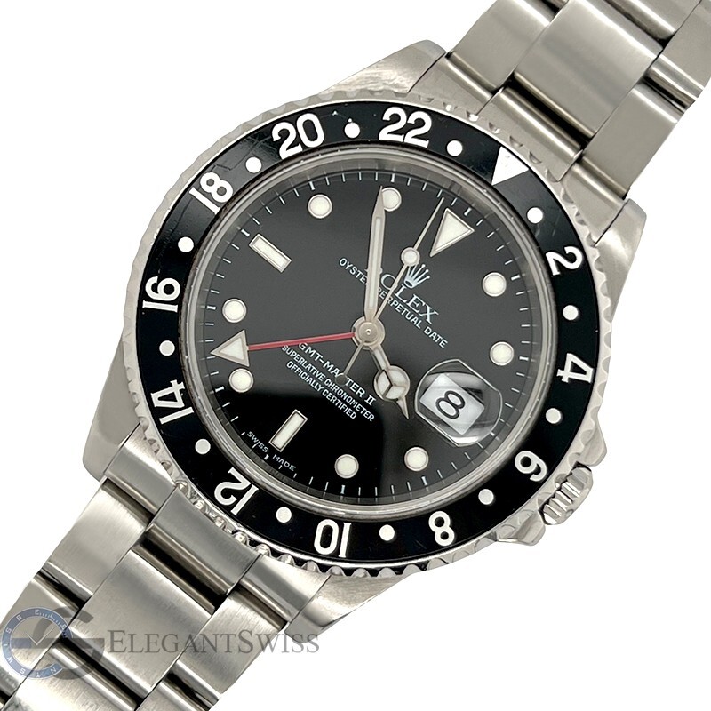 Rolex GMT-Master II 40mm Black Bezel Steel Watch 16710 Box