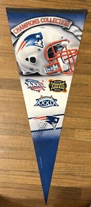 Pennant 17” X 40” New England Patriots Super Bowl Pennant