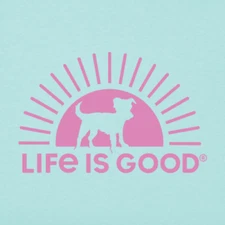 NWT Women's Life is Good Sunny Dog Blue  SS Crusher Vee