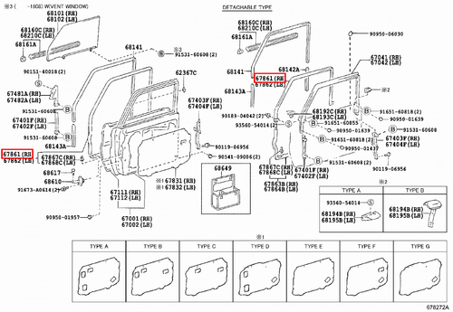 Genuine LandCruiser 75 79 Series HZJ FJ Ute Front Right RH Door Rubber Seal - Picture 5 of 7