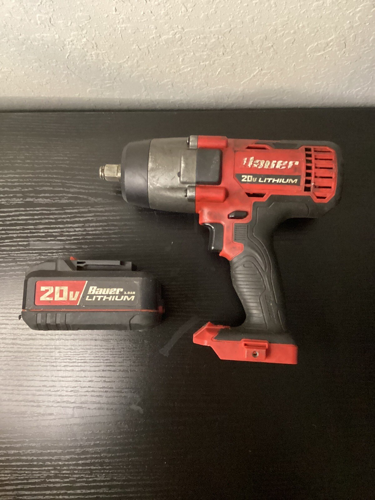 Bauer Tools 1/2" Impact Wrench 1782CB w/ 20v Battery 3.0 AH eBay