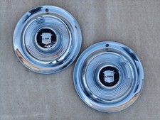 Original 1957 Nash Car 14 Full Hubcap Wheelcover Center Cap Pair Free Shipping