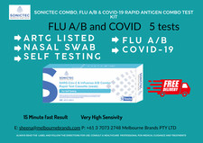 Sonictec Combo FLU A/B & COVID-19  (3 in 1) Self Test Kit 5 tests