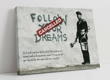 BANKSY FOLLOW DREAMS 2 LARGE CANVAS ART FLOAT EFFECT/FRAME/PICTURE/POSTER PRINT