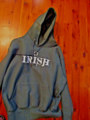 Green IRISH graphics  Eagle USA Hoodie Sweatshirt USA  Men's MEDIUM size