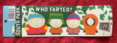 South Park Stoßstange Aufkleber VINTAGE 1997/8 Lizenzierter Cartman Kenny Stan Kyle Furted