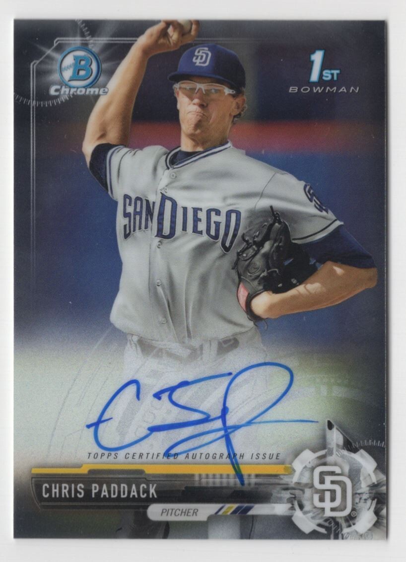 2017 Bowman Chrome Prospects - Chris Paddack Autograph - San Diego Padres