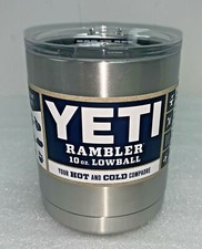 YETI Rambler Lowball Stainless Steel Insulated Cup Tumbler 10 oz LID INCLUDED