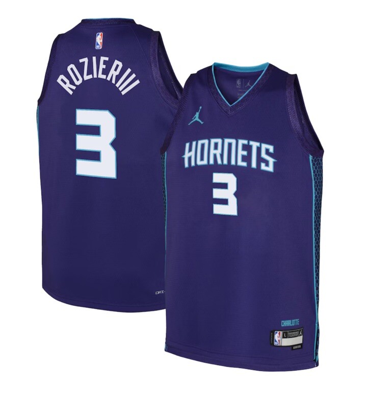 Jordan Men's Charlotte Hornets Terry Rozier #3 Purple Dri-FIT