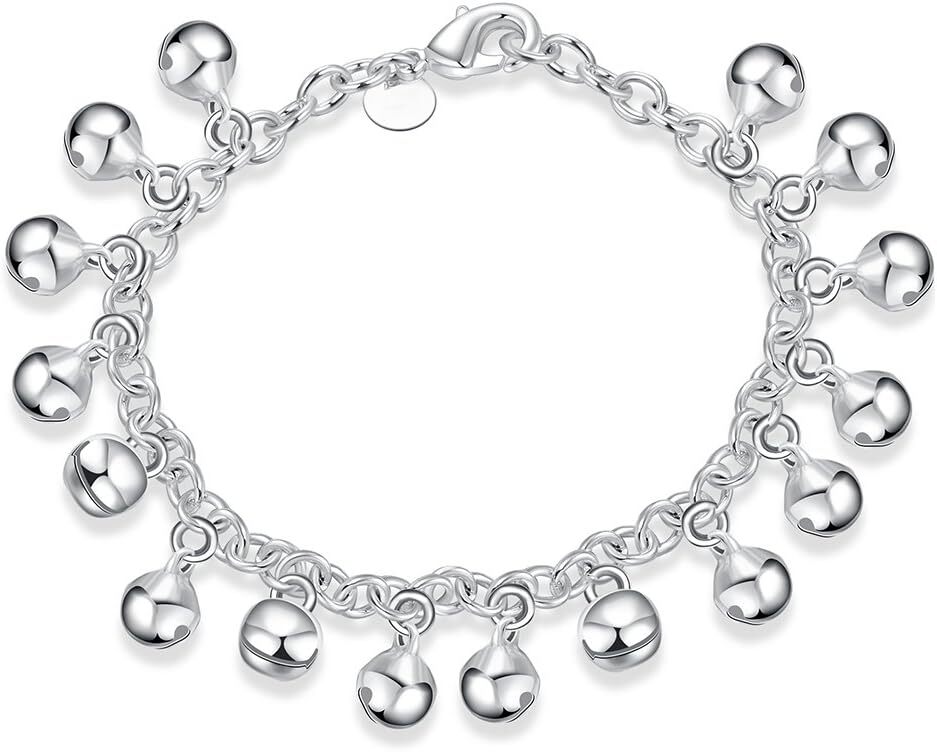 Fashion Jewelry 925 Silver Plated Adjustable Bells Chain Bracelet/Anklet for...