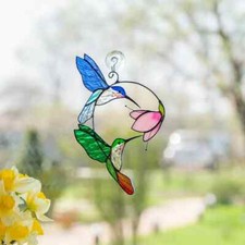 Mother's Day gift, Butterfly Blue Suncatcher Dream Sun Catcher Stain Glass Home