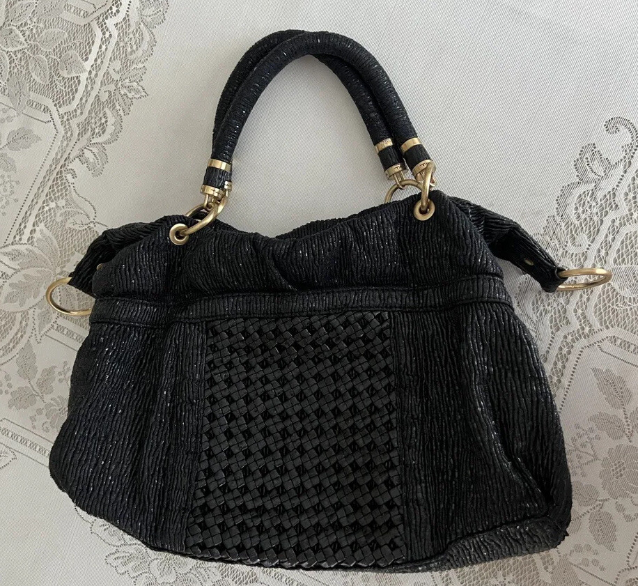 Elegant Black Knit Women\'s Bag Hand-Knit hand made Knit Bag Black Used | eBay main image 3