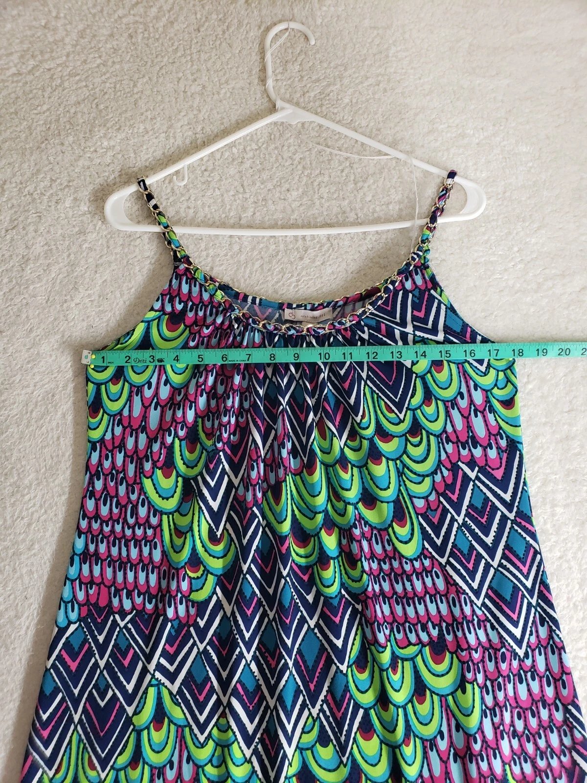 PALM ANGELS Abito donna Istituito 1962 10 Petite verde astratto poli B senza maniche cambio K