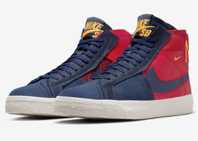 New Nike Blazer Mid SB Deconstructed Navy Blue Red White Barcelona