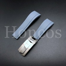 20MM GRAY Silicone Rubber Watch Strap Wrist Band Fits For Rolex OYSTERFLEX Watch