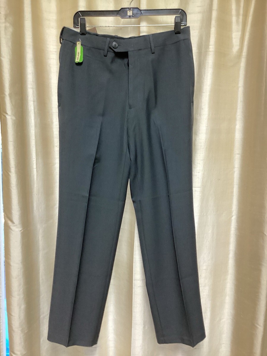 Haggar Men's Gray Eclo Stria Classic-Fit Flat Front Dress Pants Size 32W 30L NWT | eBay Haggar Men's Gray Eclo Stria Classic-Fit Flat Front Dress Pants Size 32W 30L NWT | eBay