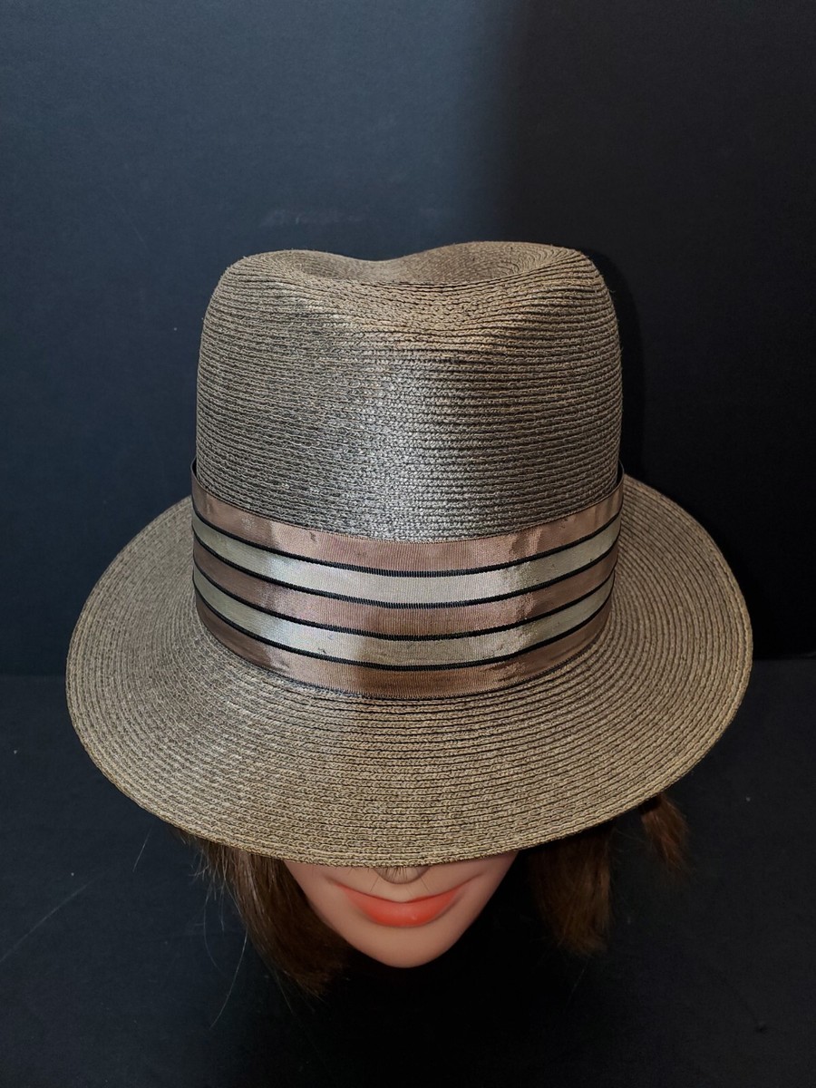 Vintage Stetson Medalist Panama Wide Brim Pinched Crown Hat - Size