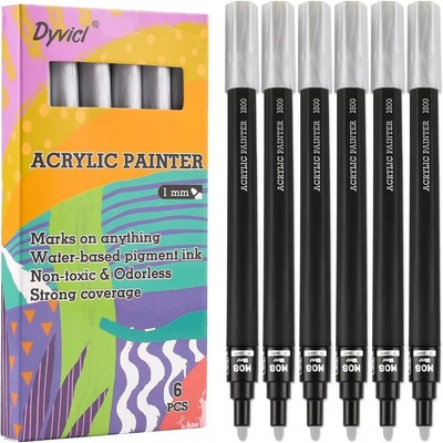 Paint Acrylic Pens Permanent Fabric Wood Stone Markers Pen Marker Silver