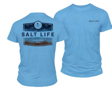 Salt Life M Youth Blue American Pride UV30 S/S Shirt Live Salty Saltlife NWT