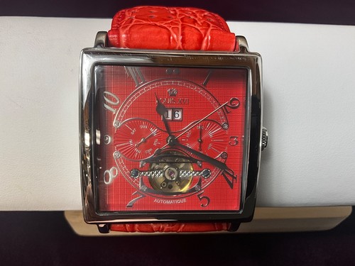 LouisXVI La Bastille Automatic Red Leather Strap Watch