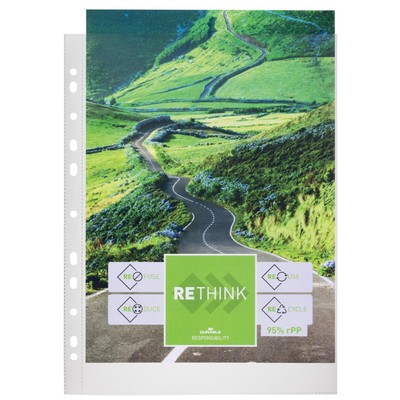 DURABLE Prospekthüllen A4 PREMIUM rPP 100 Stück transpare 268419 (4005546740577)