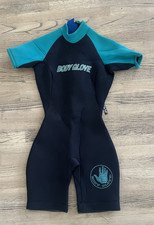 Body Glove Wetsuit 3/2 mm Womens Size Med-7 Short Sleeve Half Zip Neoprene Black