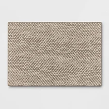 2'6"x3'8" Washable Weave Herringbone Accent Rug Cream - Threshold