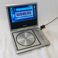 Philips PET710 7" Portable DVD Player - Silver - Tested Working + Mains Charger
