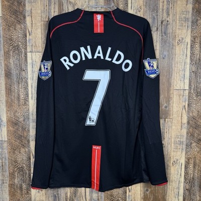 Manchester United 2007-08 Away Men's XL Long Sleeve Soccer Jersey