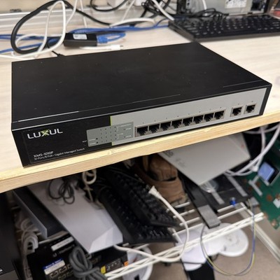 Luxul 10-Port/8 PoE+ Gigabit Managed Switch XMS-1010P + Power Cable