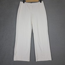 J. Jill Wearever Wide Leg Pants Womens Medium White Pull On Beach Casual Stretch