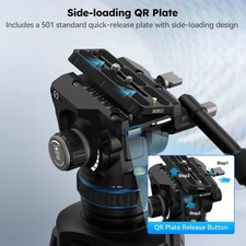 SIRUI SQ75 Carbon Fiber Video Tripod with Hydraulic Fluid Head, 70.1" Rapid...