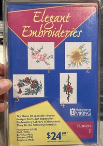 Husqvarna Viking Elegant Embroideries 10 Designs 3.5"Disk for Designer 1 NEW