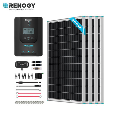 Renogy 400W 12V Solar Premium Kit (4x100W Panel+40A MPPT+Bluetooth) For RV/Cabin