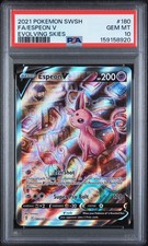 2021 Pokemon ESPEON V #180 Evolving Skies Alt Art PSA 10 GEM MINT Fast Ship! WOW