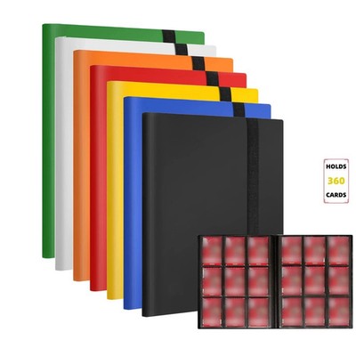360 Card Pocket Binder with Elastic 9 Pocket Trading Cards Album Folder - Multi