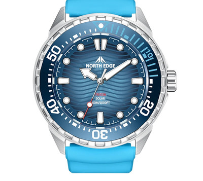 Herren Armbanduhr Edelstahl Solar Uhr analog Outdoor Taucher Stil Geschenkidee