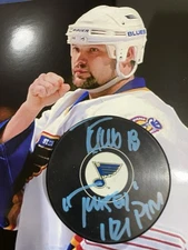 St. Louis BLUES Tony TWIST #18 Signed “TWISTER“ PUCK w/ 1121 PIM Holo COA XMAS!!